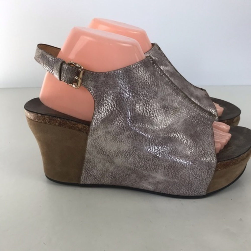 Pierre Dumas Hester-14 Women's Platform Wedge Open Toe Sandals,Bronze Size 10